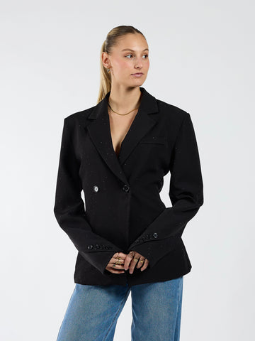 Lily fitted blazer | Black with diamonds | Tall