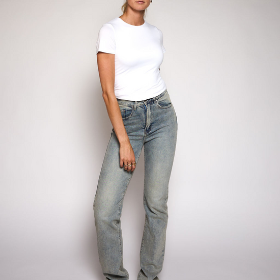 Livia Straight Leg Jeans | Washed Blue | Stretch | Tall