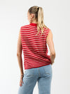 Lola Knitted Spencer with Buttons | Red and White Striped | Tall