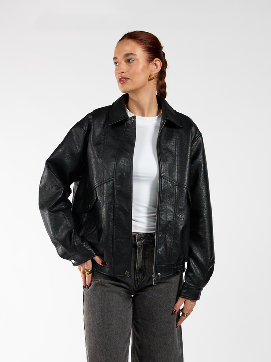 Loua leather jacket | Black | Tall