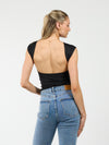 Lucie top open back | Short sleeve | Black | Tall