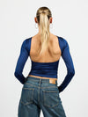 Lucie open-back top | Long sleeve | Navy | Tall