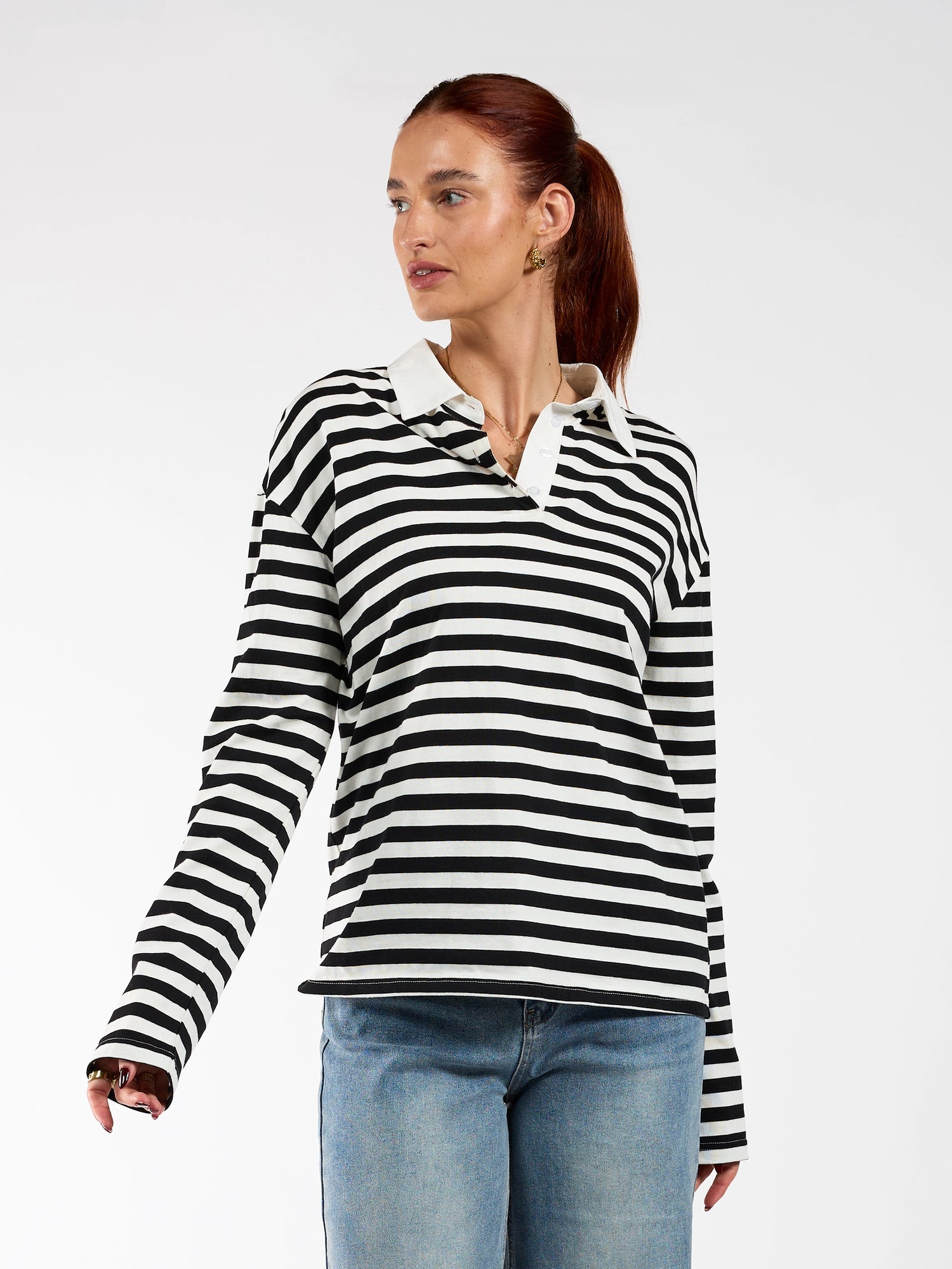 Lucy Polo | Black and white striped | Tall