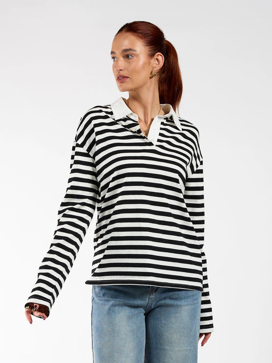 Lucy Polo | Black and white striped | Tall
