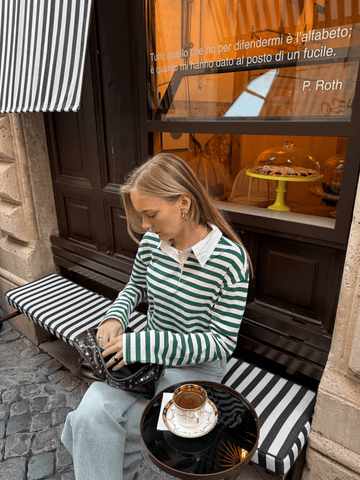 Lucy Polo | Striped green white | Tall