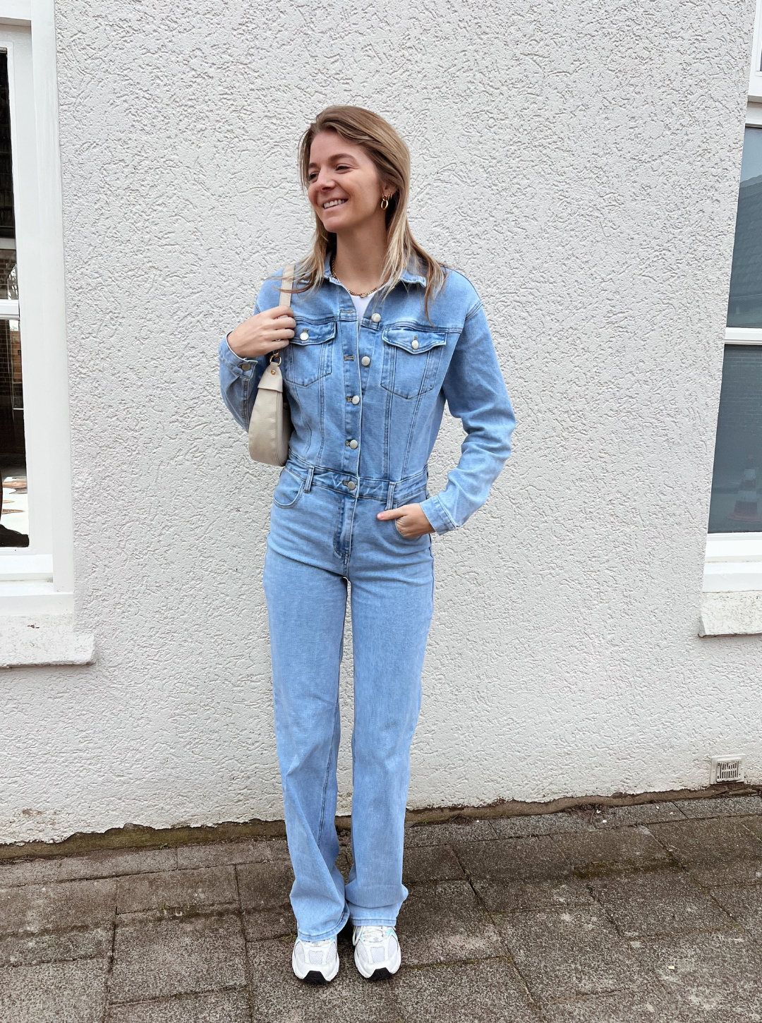Zoe Denim Jumpsuit Straight leg Stretch Blauw Tall