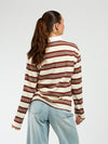 Maya Polo | Striped white burgundy | Tall