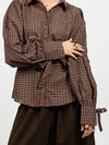 Millie blouse | Brown checked | Tall