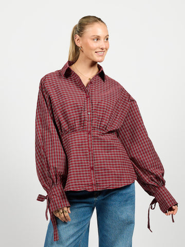 Millie blouse | Red checked | Tall