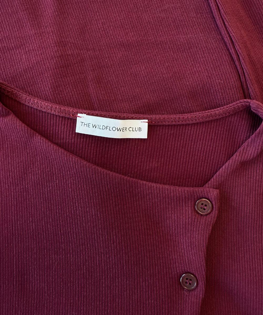 Nala Button Top | Tall | Bordeaux