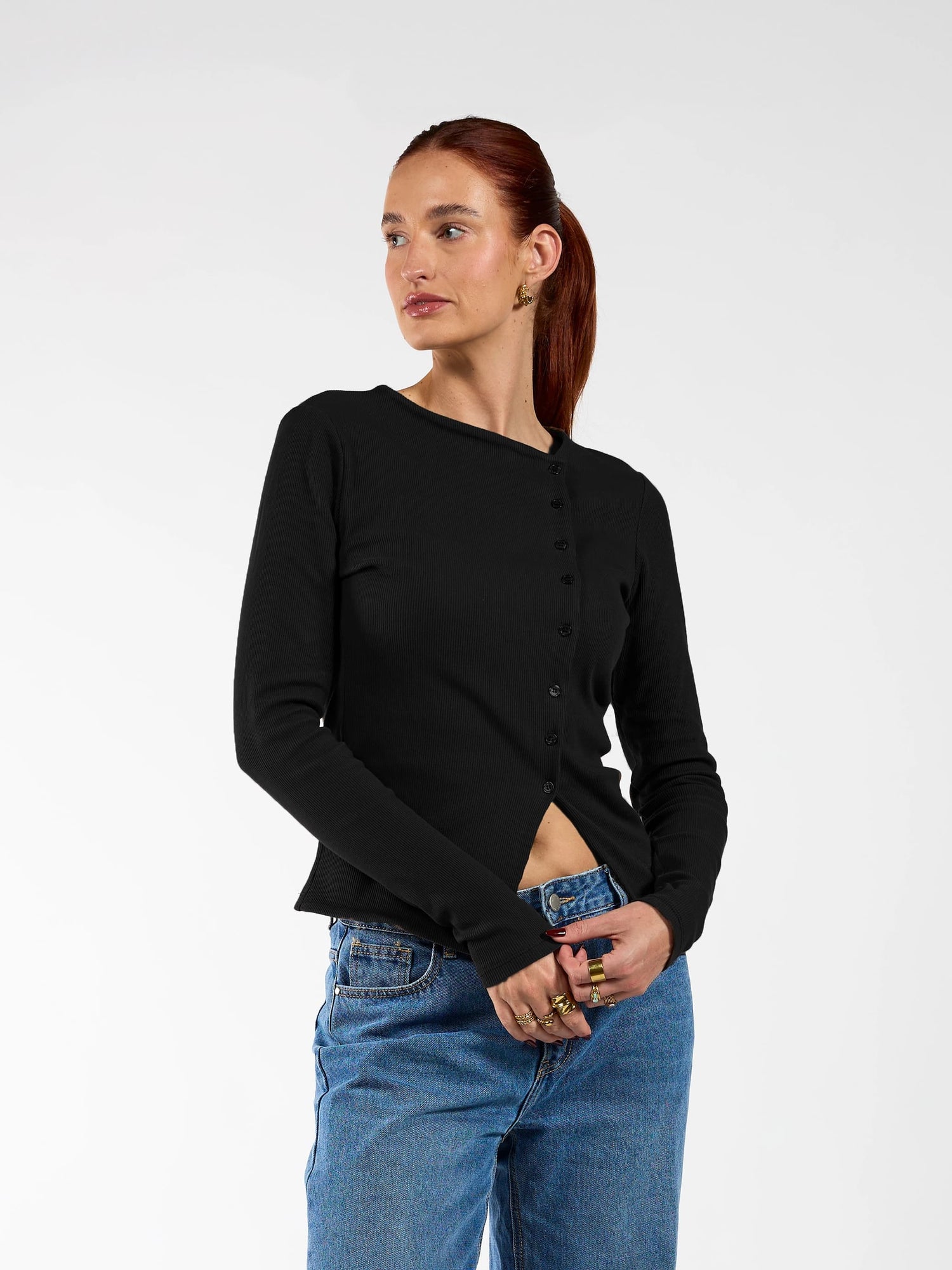 Nala Button Top | Tall | Black