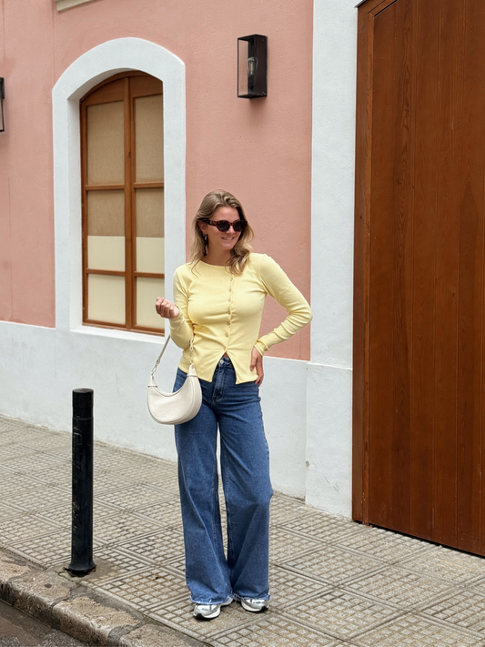 Nala top met knopen | Tall | Geel