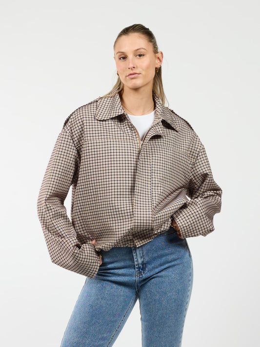 Naya jacket | Checked camel | Tall