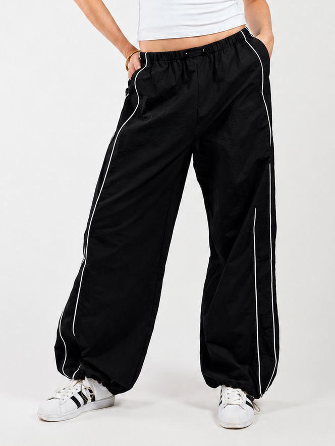 Noor Parachute Pants | Black | Tall