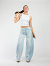 Olivia Balloon Jeans | Mid-waist | Mixed denim | Tall