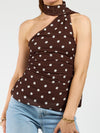 Poppy Polkadot top | Brown white | Tall