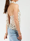 Poppy Polkadot top | Cream brown | Tall
