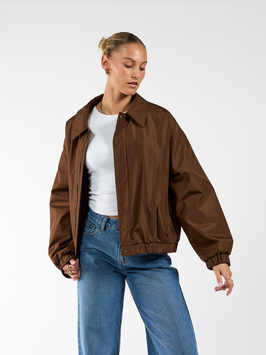 Rose bomber jacket | Brown | Tall