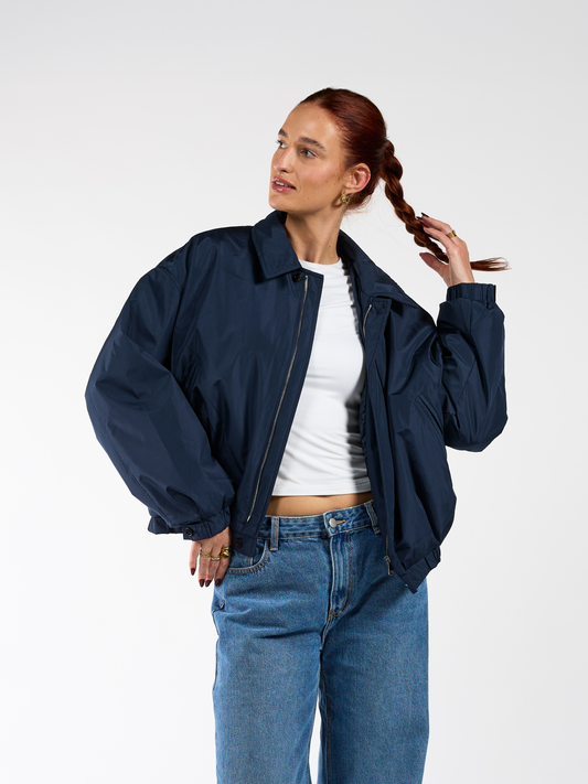 Rose bomber jacket | Navy | Tall