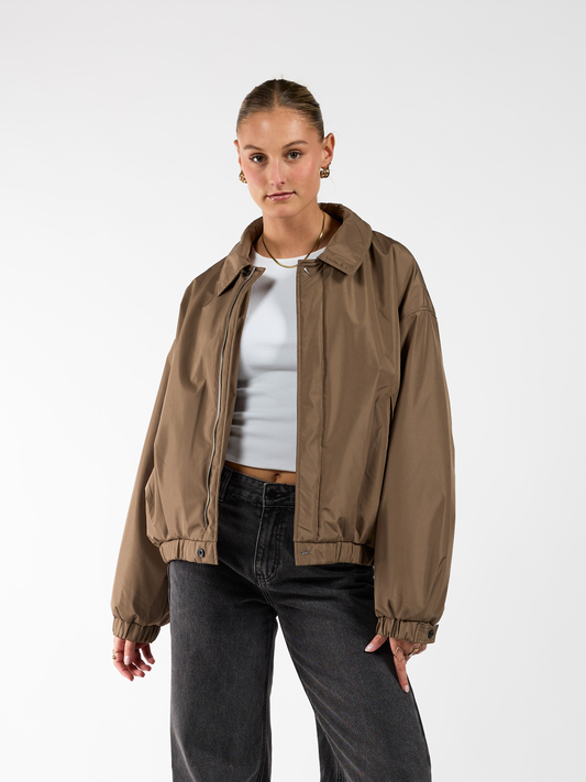 Rose bomber jacket | Khaki | Tall