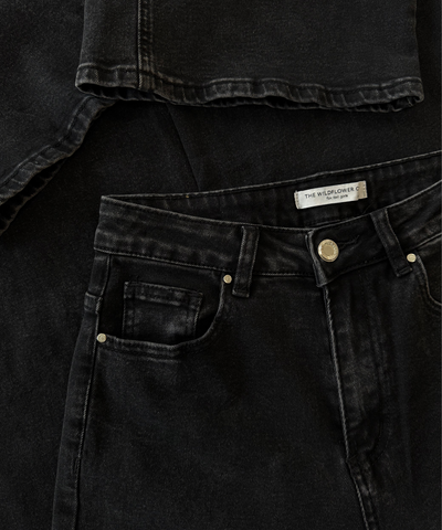 Sassy | Super Wide Leg Jeans | Stretch | Washed black | Tall