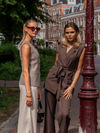 Loes vest with belt | Brown | Tall