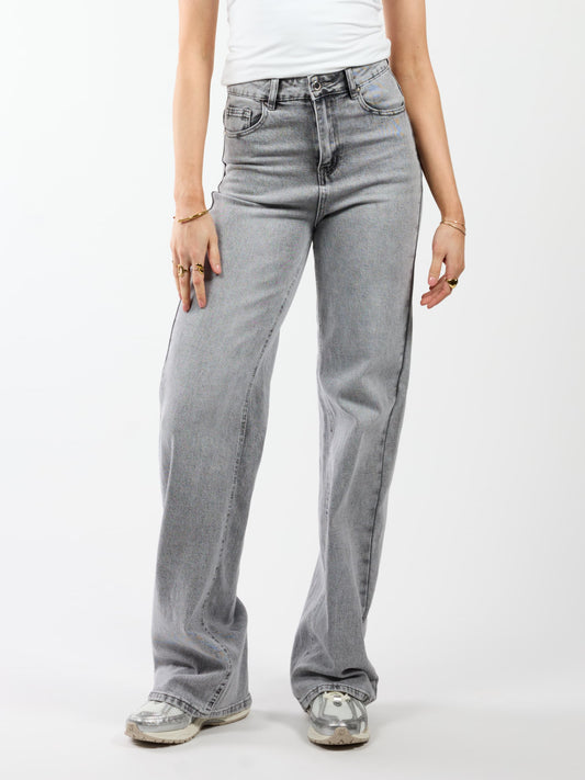 Sassy | Super Wide Leg Jeans | Stretch | Washed Grey | Tall