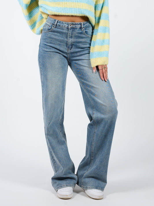 Sassy | Super Wide Leg Jeans | Stretch | Vintage blue | Tall