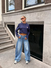 Olivia Balloon Jeans | Mid-waist | Mixed denim | Blue | Tall