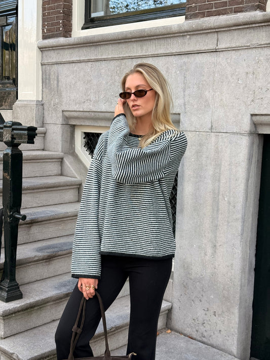 Leila Knit | Striped Black White | Tall