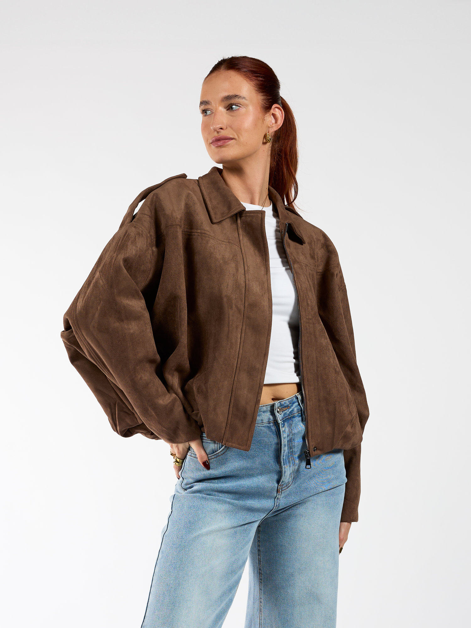 Izabel suede jacket | Brown | Tall