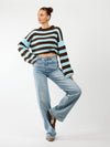 Leah Knit | Striped Blue Brown | Tall