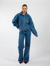 Indy | Mid Waist Wide Leg Jeans | Blue | Stretch | Tall