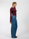 Indy | Mid Waist Wide Leg Jeans | Blue | Stretch | Tall
