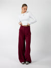 Jip | Wide-leg trousers with pleats | Bordeaux | Tall