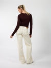 Mira | Super Wide Leg Jeans | Cream | Stretch | Tall