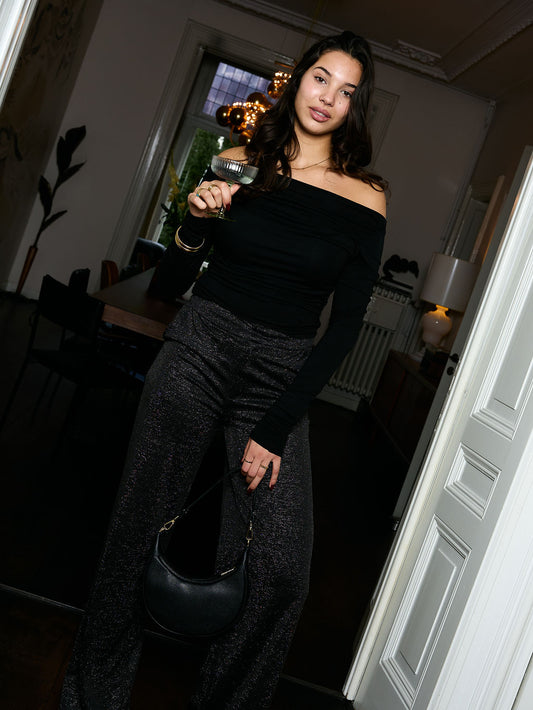 Nova Glitter Pants | Black | Tall