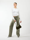 Levi | Low Waist Wide Leg Jeans | Green | Stretch | Tall