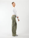 Levi | Low Waist Wide Leg Jeans | Green | Stretch | Tall