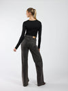 Sassy | Super Wide Leg Jeans | Diamond Stripes | Stretch | Washed Black | Tall