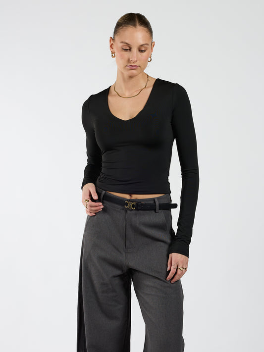 Eline belt black | gold buckle