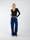 Indy | Mid Waist Wide Leg Jeans | Dark blue | Stretch | Tall