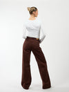 Elle | Super Wide Leg Jeans | Dark brown | Tall