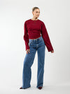 Sassy | Super Wide Leg Jeans | Destroyed | Stretch | Dark Blue | Tall