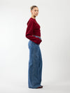 Sassy | Super Wide Leg Jeans | Destroyed | Stretch | Dark Blue | Tall