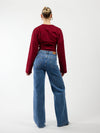 Sassy | Super Wide Leg Jeans | Destroyed | Stretch | Dark Blue | Tall