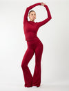 Flared leggings | Sport | Burgundy | Tall