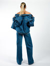 Indy | Mid Waist Wide Leg Jeans | Blue | Stretch | Tall