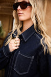 Indy | Co-ord | Denim jacket | Navy blue | Stretch | Tall