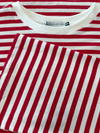 Nine Tee | Flared Sleeve | Striped White Red | Tall